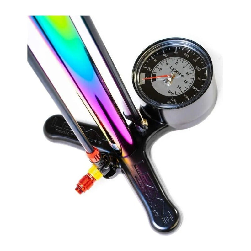 Bomba Aire Lezyne Piso Bicicleta Ruta Mtb 220psi Neon Metálico