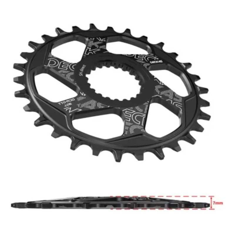 Monoplato Deckas 34t Montaje Directo Shimano Mtb Bicicleta Negro