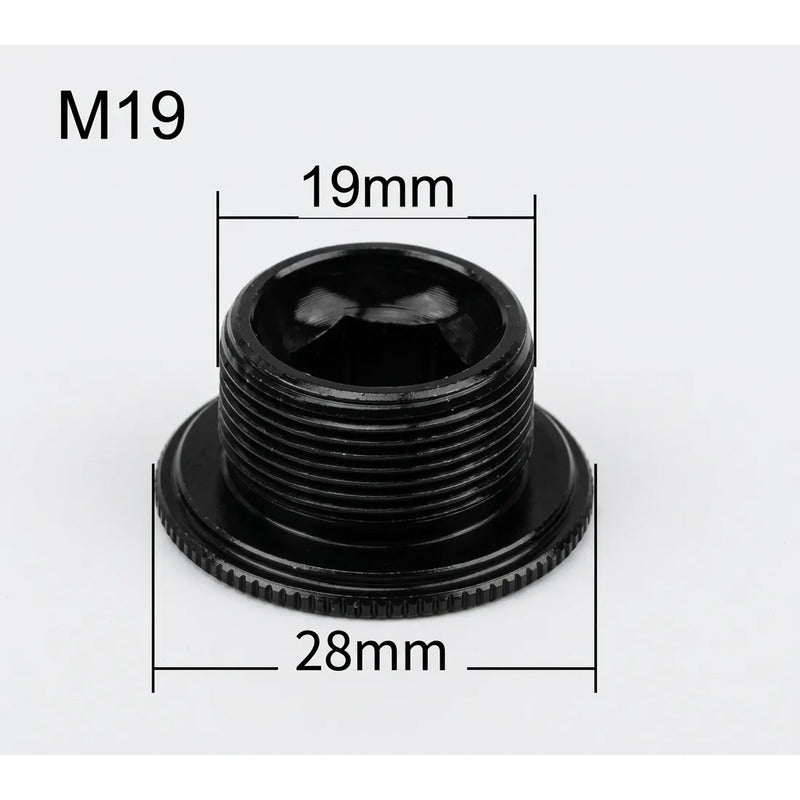 Tapa Biela Tornillo Tuerca Precarga Multiplicación Crank M19 Negro
