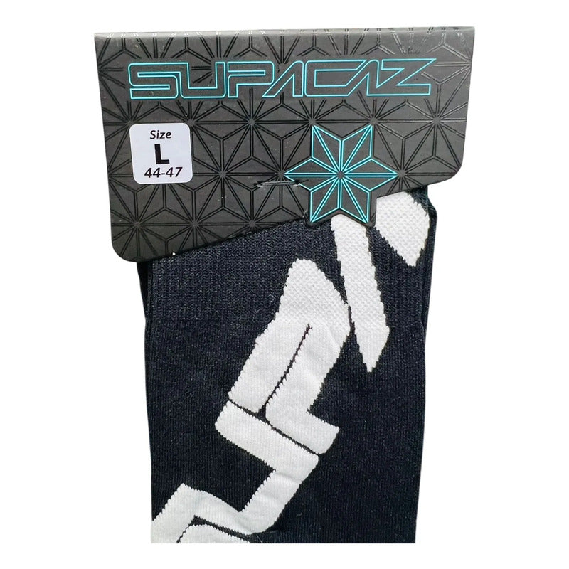 Calceta Calcetin Negro Supacaz Supasox Correr O Bicicleta L Negro Lisa L 44-47