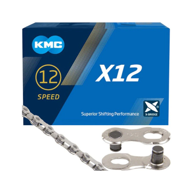 Cadena 12 Pasos Kmc X12 Plateada Silver Sram Plateado
