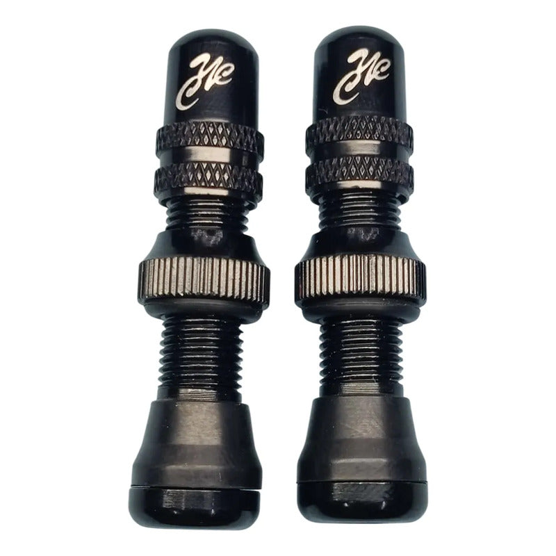 Par Válvulas Aire Schrader Americana 40mm Tubeless Bicicleta Schrader Negro