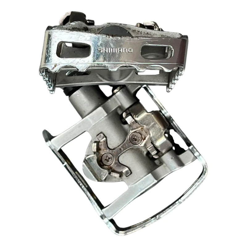 Pedales Shimano M324 Mixtos Doble Propósito Calas/plataforma Plateado/negro