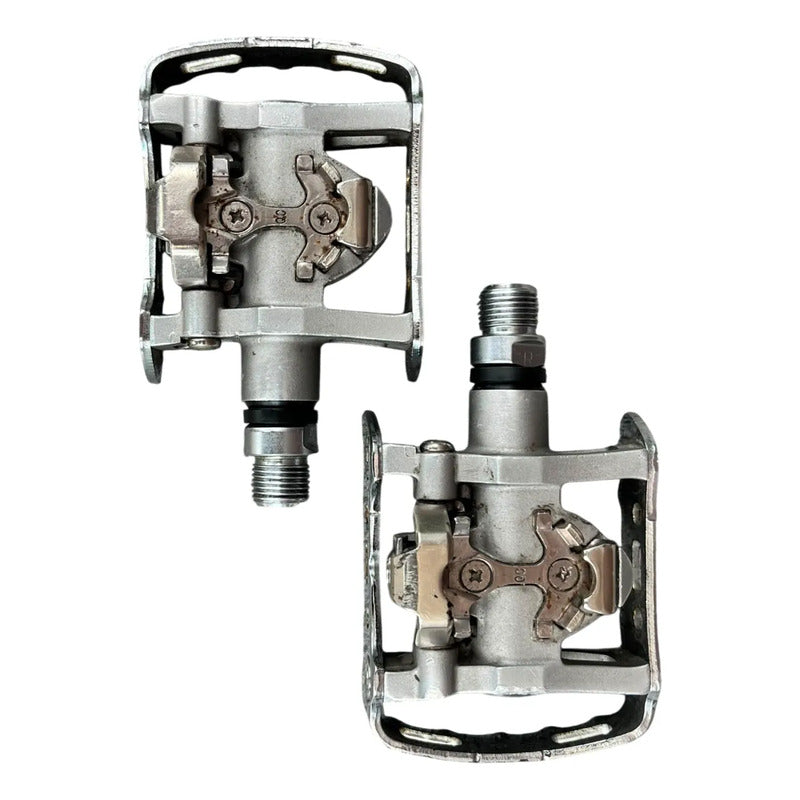 Pedales Shimano M324 Mixtos Doble Propósito Calas/plataforma Plateado/negro