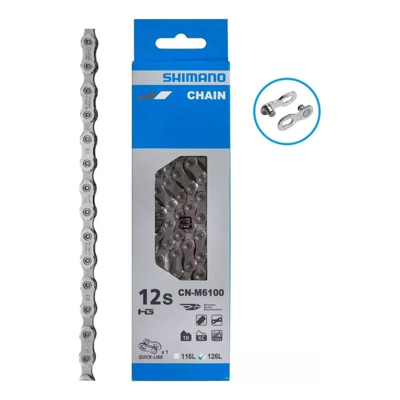 Cadena Shimano Deore 12 Pasos Cn M6100 126 L Plateado