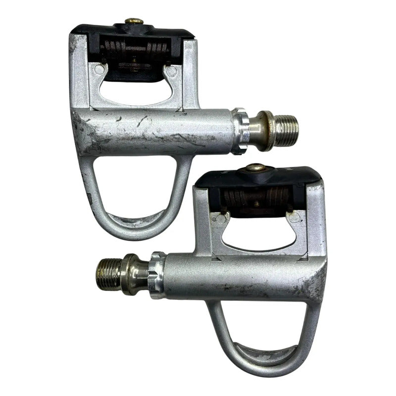 Pedales De Clip Spd Sl De Aluminio Bicicleta Ruta Plateado/negro