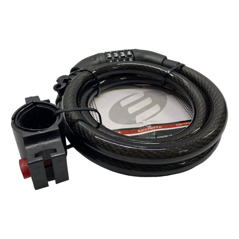 Candado Cable Seguridad Extra Grueso Bicicleta C Combinacion Negro