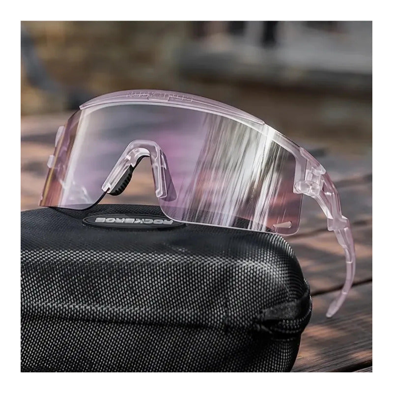 Lentes Rockbros Fotocromaticos Tornasol Rosa Morado Tornazol Rosa Pálido