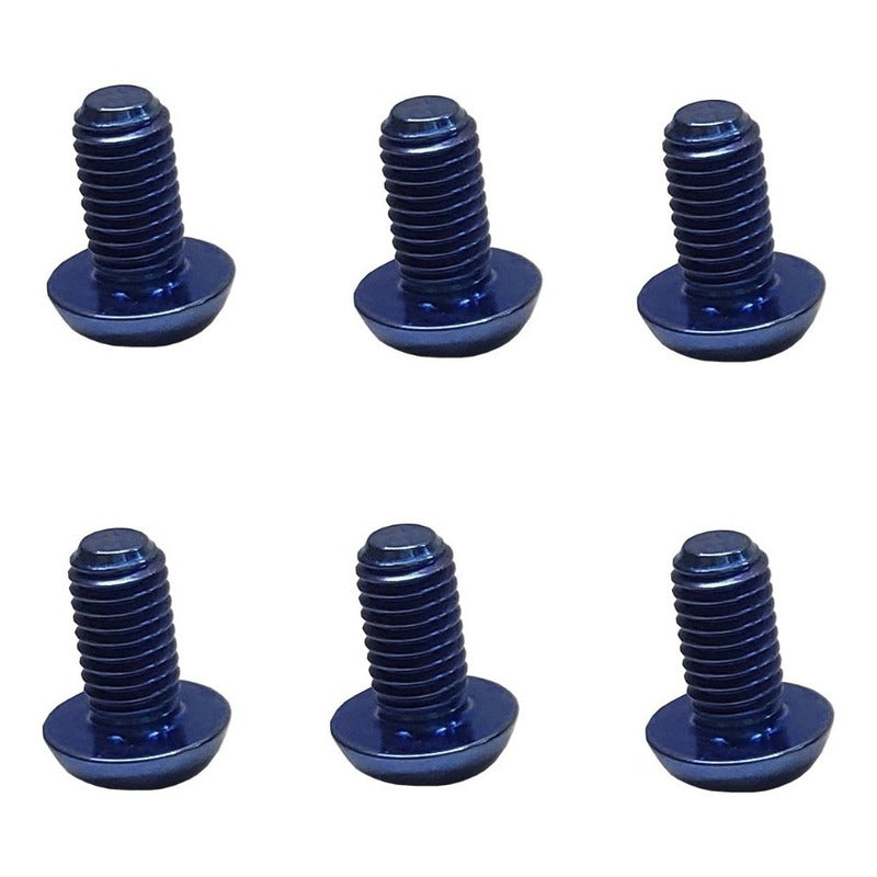 Set De 6 Tornillos Titanio Para Disco Azul