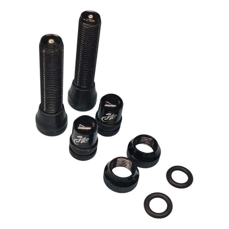 Par Válvulas Aire Schrader Americana 40mm Tubeless Bicicleta Schrader Negro