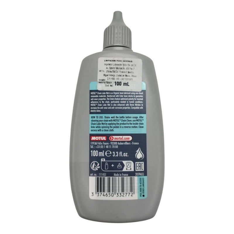 Aceite Lubricante Cadena Bici Motul Chain Lube Húmedo 100 Ml