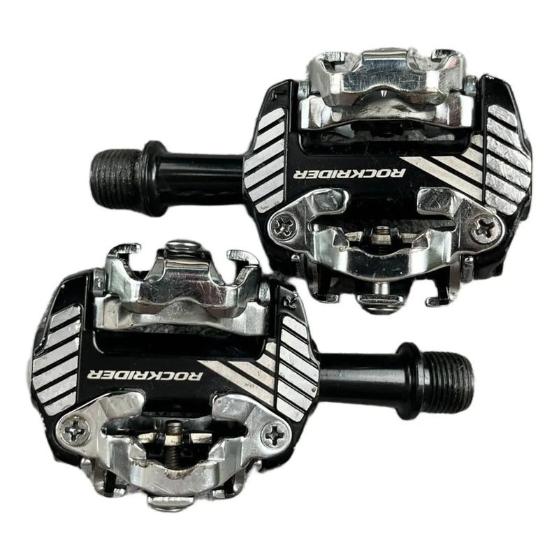 Pedales Clip Spd Bicicleta Mtb Rockrider Xc Race Plateado/negro