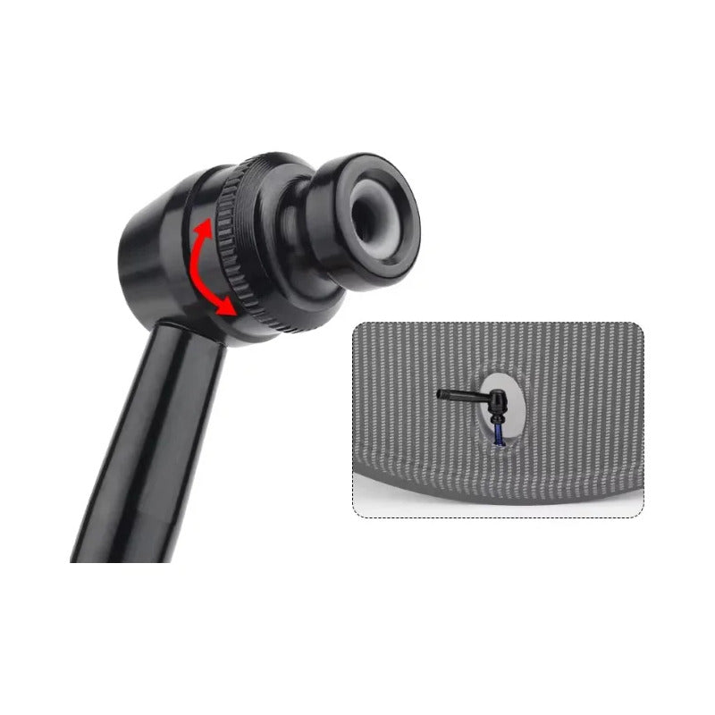 Adaptador 90 Grados Válvula Francesa A Válvula Americana Presta Negro