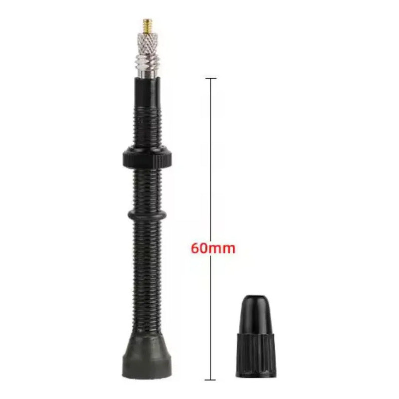 Valvulas Pivotes 60mm Tubeless Negro Plata Negro