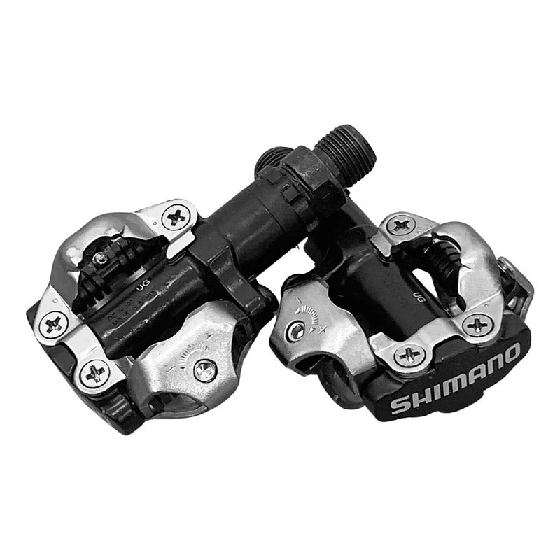 Pedales Bicicleta Shimano M520 Spd Clip Contacto Con Placas Plateado