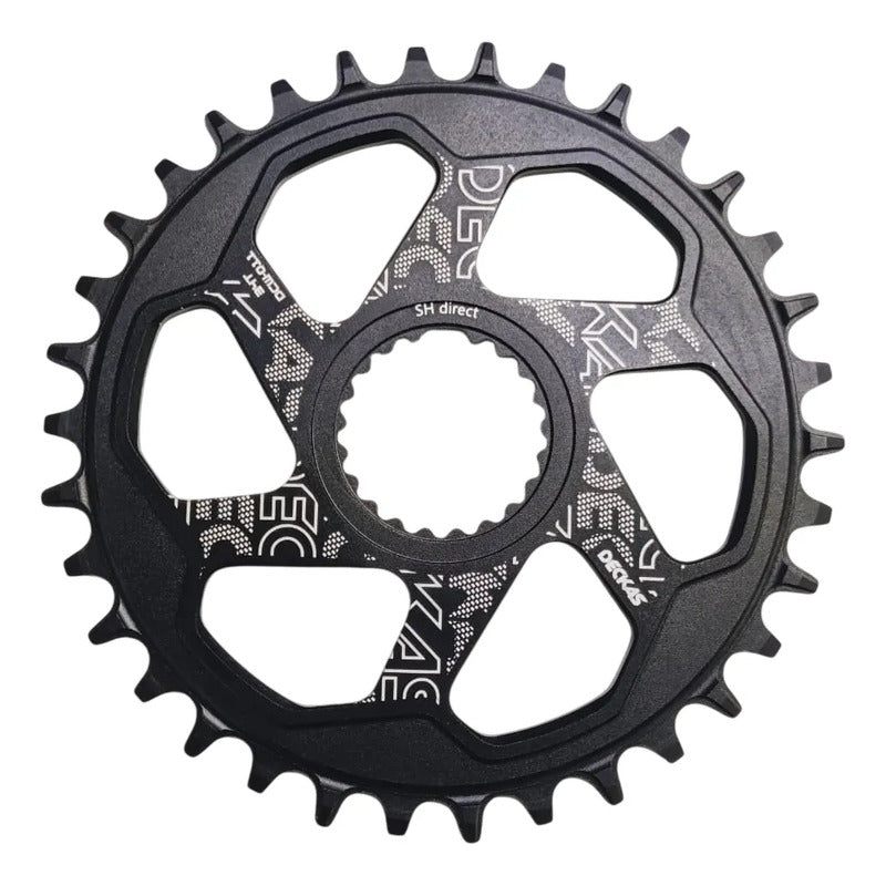 Monoplato Deckas 34t Montaje Directo Shimano Mtb Bicicleta Negro