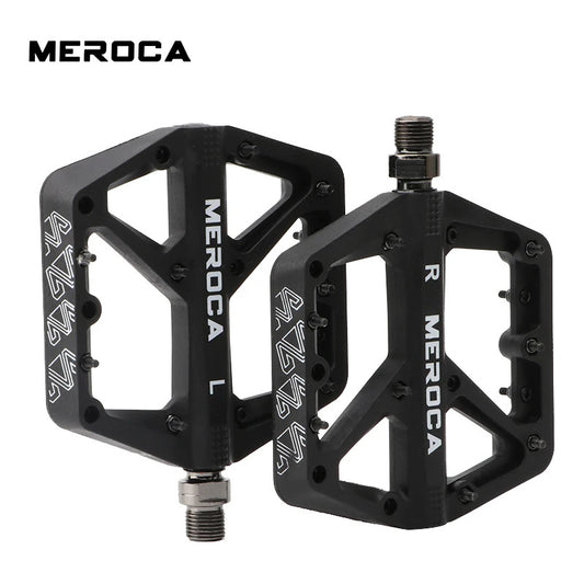 Pedales Meroca Plataforma Pines Balero Sellado Policarbonato Negro
