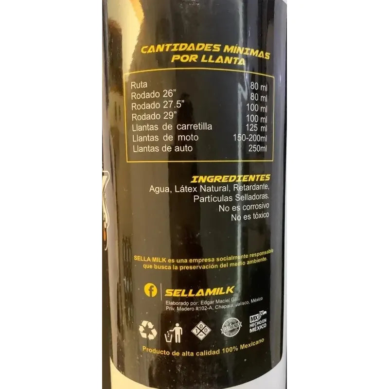 Sellador Liquido Sellamilk Sella Milk Anti Ponchaduras 5 L