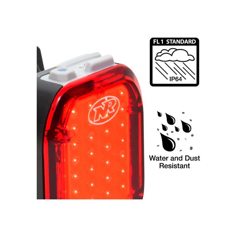 Lampara Niterider Vmax + 180 Lumens Trasera P Bicicleta Negro/rojo