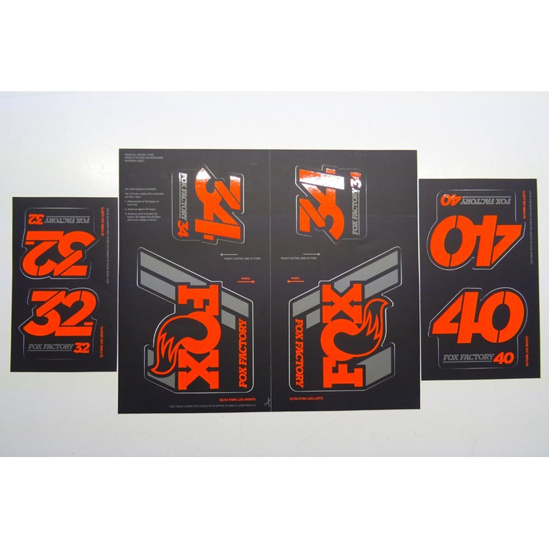 Calcomanias Suspension Amortiguador Fox 32 34 36 40 Naranja
