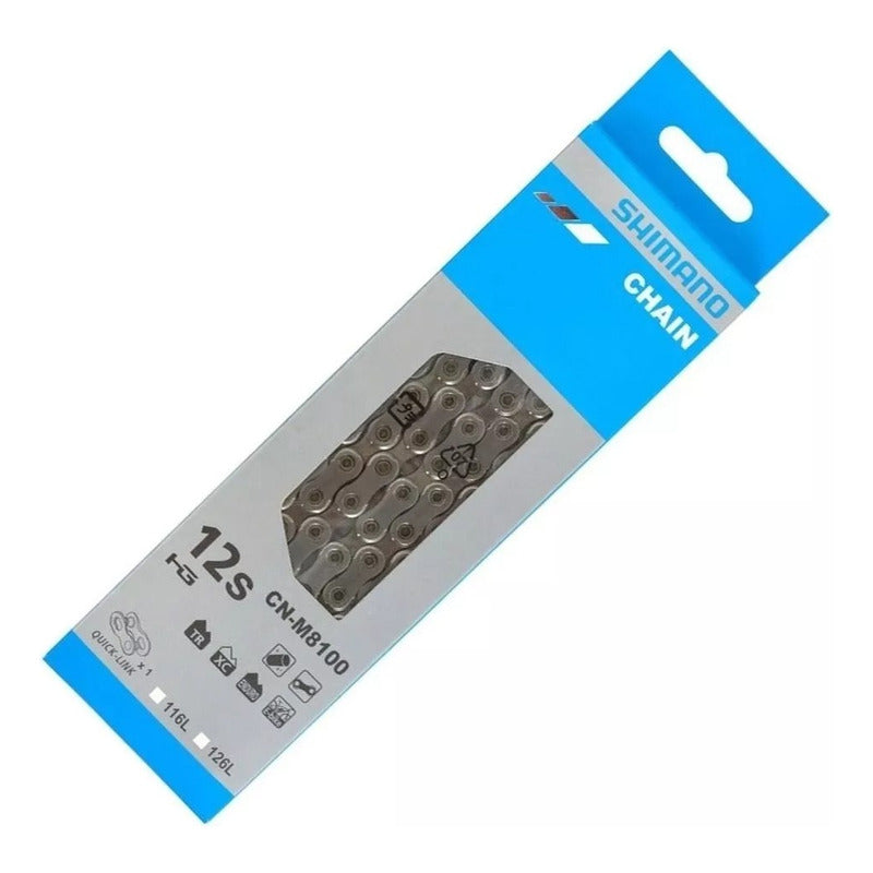 Cadena Shimano Deore Xt 12 Pasos Cn M8100 126 L Plateado