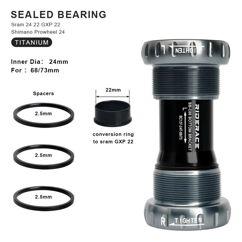 Eje Centro Sellado Multiplicacion Sram Gxp Shimano Eje Hueco