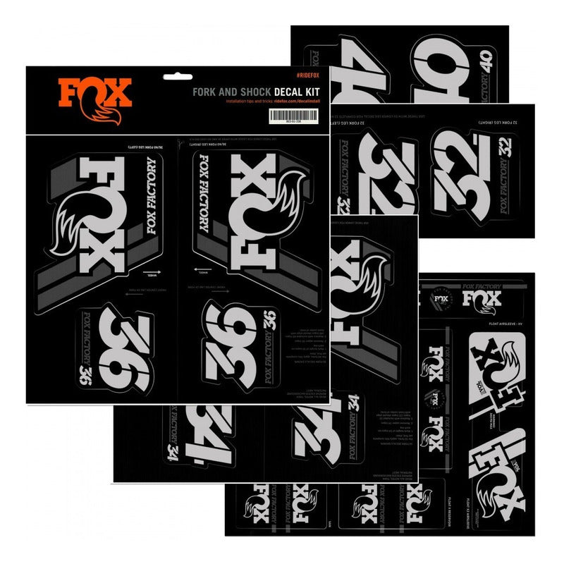 Calcomanias Suspension Amortiguador Fox 32 34 36 40 Plata