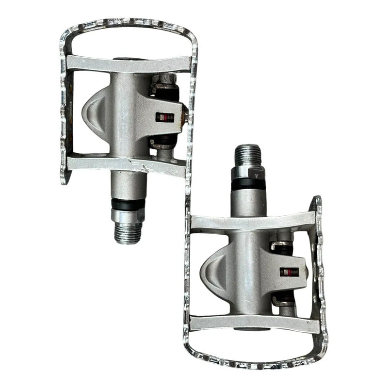 Pedales Shimano M324 Mixtos Doble Propósito Calas/plataforma Plateado/negro