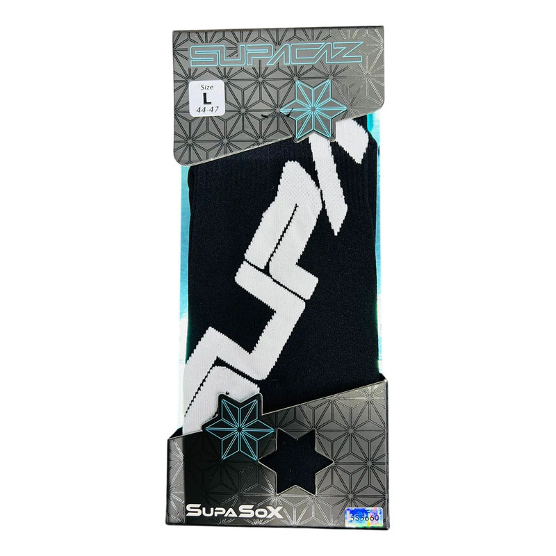 Calceta Calcetin Negro Supacaz Supasox Correr O Bicicleta L Negro Lisa L 44-47