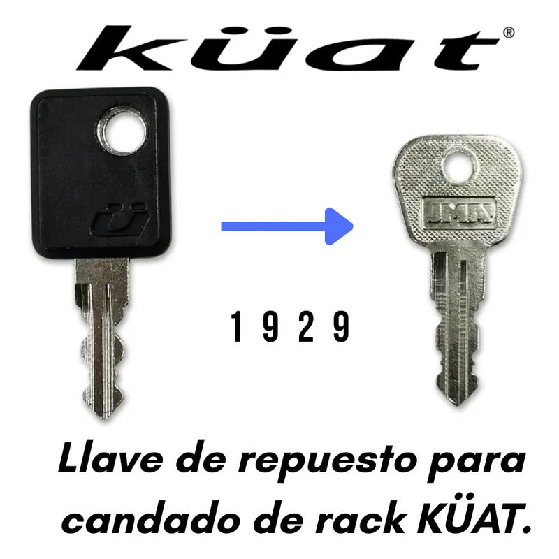 Repuesto Llave Candado Portabicicletas Tiron Kuat 1929 Plateado