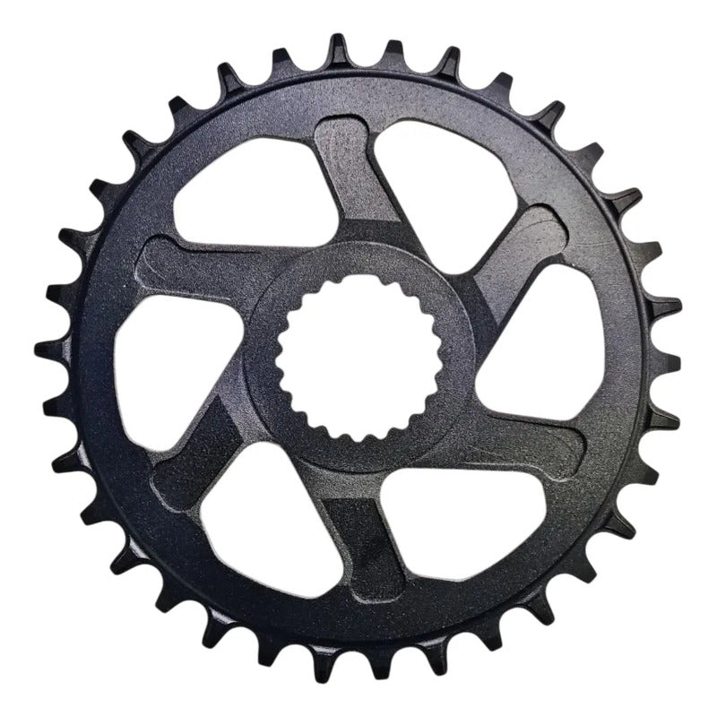 Monoplato Deckas 34t Montaje Directo Shimano Mtb Bicicleta Negro
