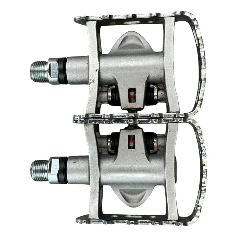 Pedales Shimano M324 Mixtos Doble Propósito Calas/plataforma Plateado/negro