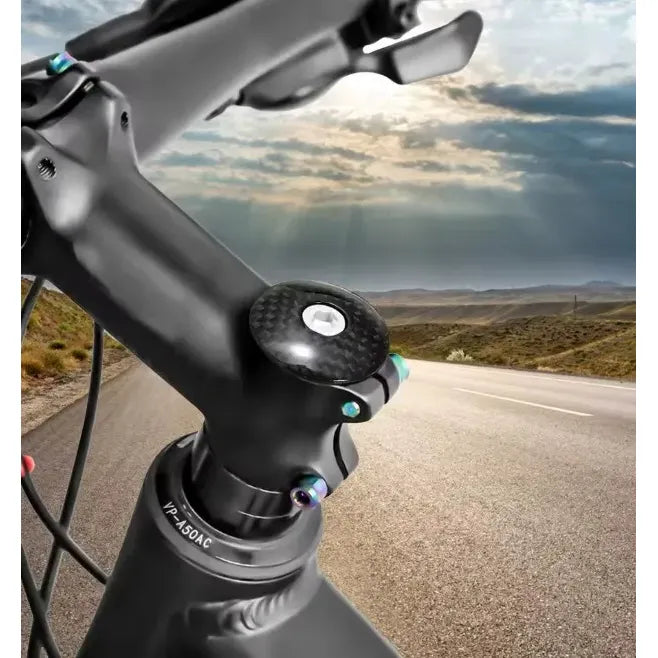 Tapa Para Tazas De Dirección Potencia Bicicleta Carbono Negro
