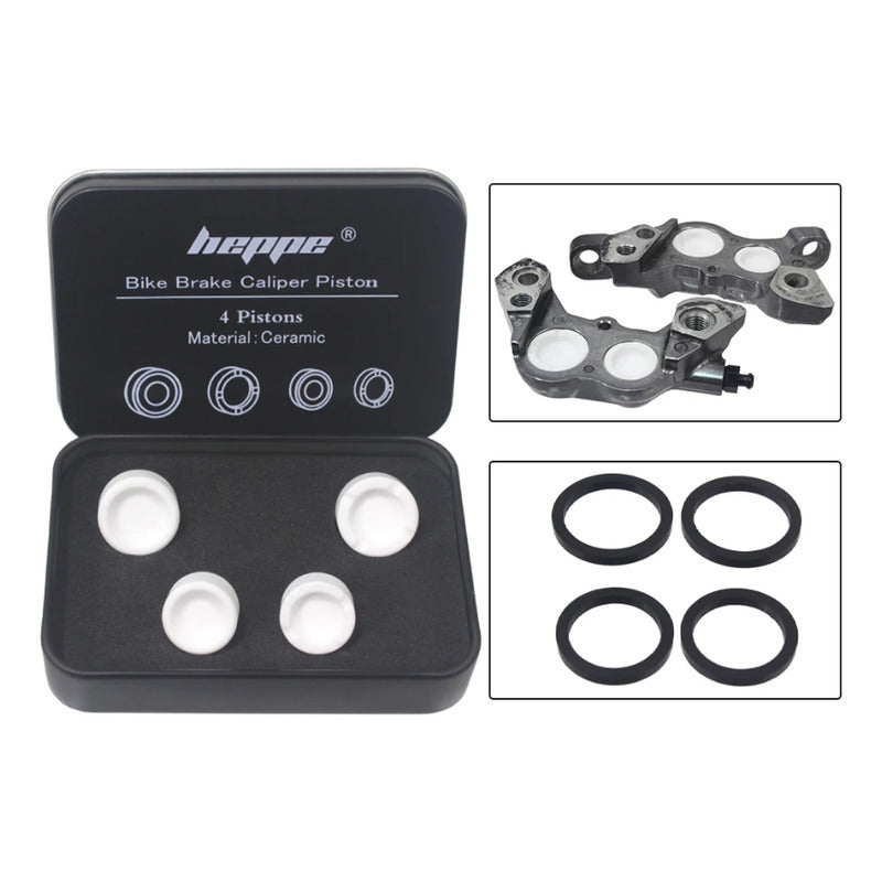 Pistones Dobles Heppe Shimano Frenos Disco Ceramicos Saint Blanco