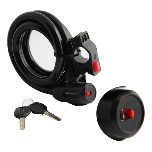 Candado Cable Seguridad Extra Grueso Bicicleta C Llave Negro