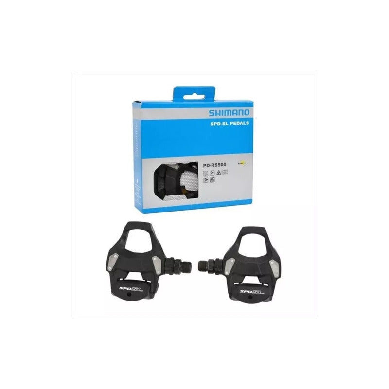 Pedales Shimano Pd Rs500 Bicicleta Con Placas Ruta Negro