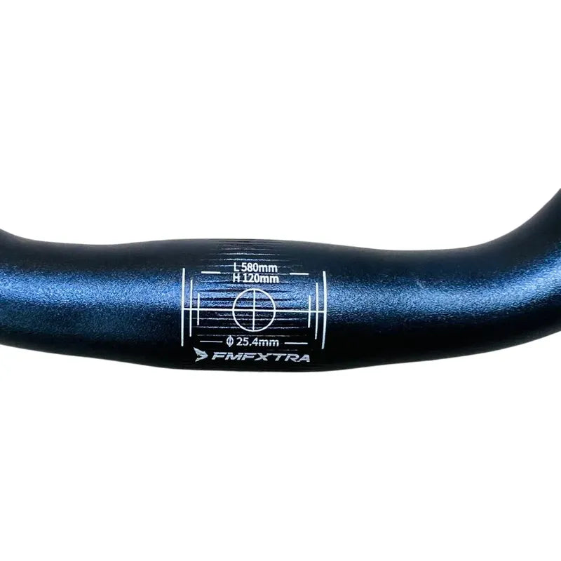 Manubrio Doble Altura Riser 580mm 25.4 120 Altura Bicicleta Negro