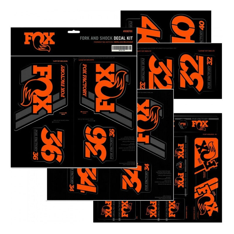 Calcomanias Suspension Amortiguador Fox 32 34 36 40 Naranja