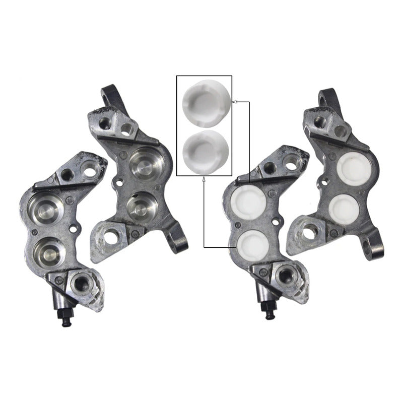Pistones Dobles Heppe Shimano Frenos Disco Ceramicos Saint Blanco