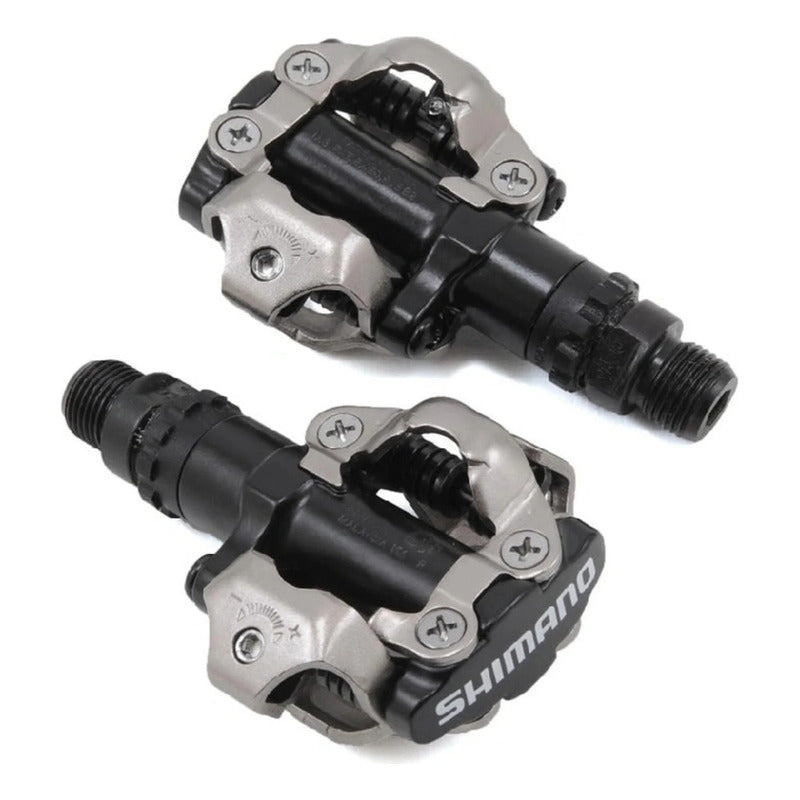 Pedales Bicicleta Shimano M520 Spd Clip Contacto Con Placas Plateado